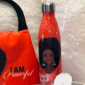 I Am Powerful Stylish Lunch Bag with Bottle and Containers