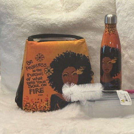 Soul on Fire Stylish Lunch Bag with Bottle and Containers